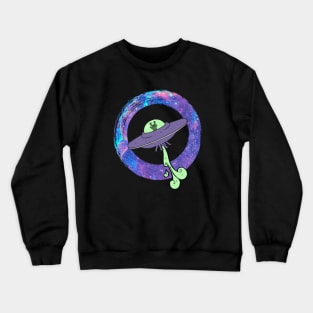 Nebula UFO Spaceship T-Shirt for People Who Love Galaxies and the Universe Crewneck Sweatshirt